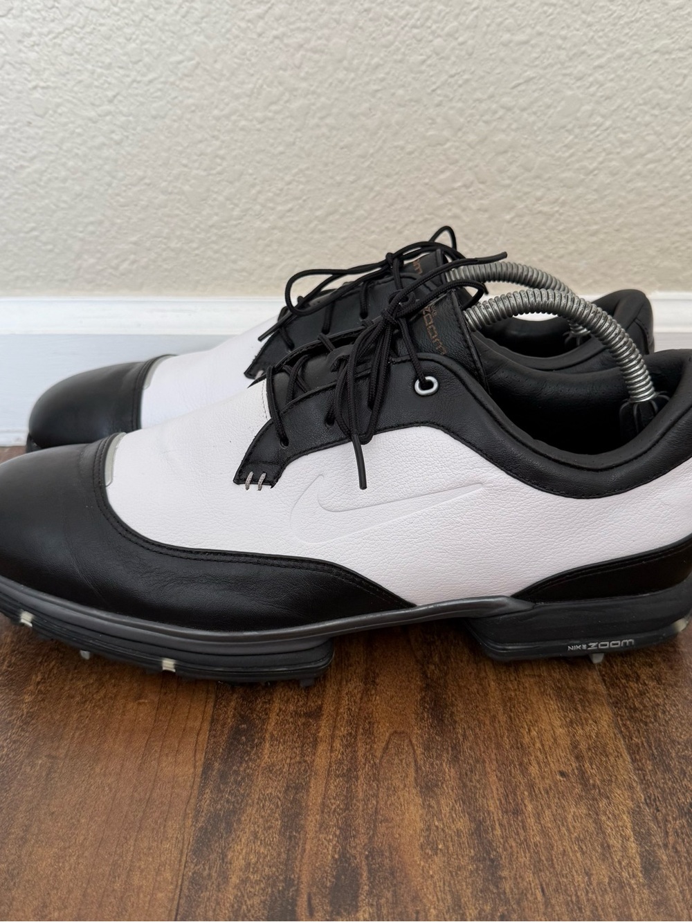 NIKE Zoom Power Channel TAC Golf Shoes 483244-100 Men's Size 10 Black White